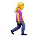woman walking facing right on platform Apple