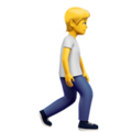 person walking facing right on platform Apple