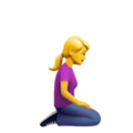 woman kneeling facing right on platform Apple
