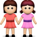 women holding hands on platform Apple