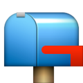 closed mailbox with lowered flag on platform Apple