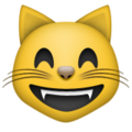 grinning cat with smiling eyes on platform Apple