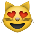 smiling cat with heart-eyes on platform Apple