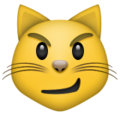 cat with wry smile on platform Apple