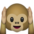 hear-no-evil monkey on platform Apple