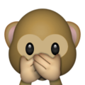 speak-no-evil monkey on platform Apple