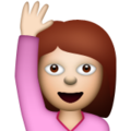 person raising hand on platform Apple