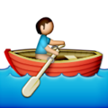 person rowing boat on platform Apple