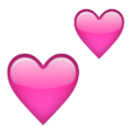 two hearts on platform Apple
