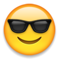 Smiling Face with Sunglasses Emoji on platform Apple