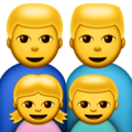 family: man, man, girl, boy on platform Apple