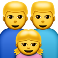 family: man, man, girl on platform Apple