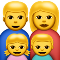 family: man, woman, girl, boy on platform Apple
