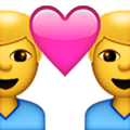 couple with heart: man, man on platform Apple