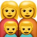 family: woman, woman, boy, boy on platform Apple
