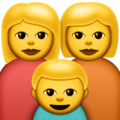 family: woman, woman, boy on platform Apple