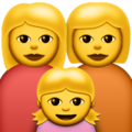 family: woman, woman, girl on platform Apple