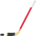 ice hockey stick and puck on platform Apple