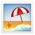 beach with umbrella on platform Apple