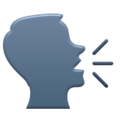 speaking head in silhouette on platform Apple