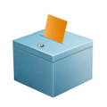 ballot box with ballot on platform Apple