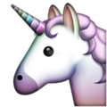 unicorn face on platform Apple