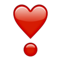 heavy heart exclamation mark ornament on platform Apple