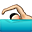 person swimming on platform Apple