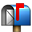 closed mailbox with raised flag on platform Apple