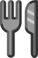 fork and knife on platform au kddi