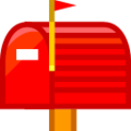 closed mailbox with raised flag on platform au kddi