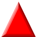 red triangle pointed up on platform au kddi