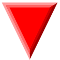 red triangle pointed down on platform au kddi