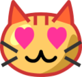 smiling cat with heart-eyes on platform au kddi