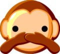 speak-no-evil monkey on platform au kddi
