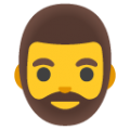 man: beard on platform BlobMoji
