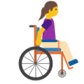 woman in manual wheelchair facing right on platform BlobMoji