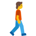 person walking facing right on platform BlobMoji