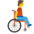 person in manual wheelchair facing right on platform BlobMoji