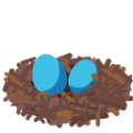 nest with eggs on platform BlobMoji