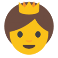 person with crown on platform BlobMoji