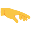 palm down hand on platform BlobMoji