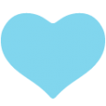 light blue heart on platform BlobMoji