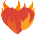 heart on fire on platform BlobMoji