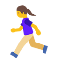 woman running on platform BlobMoji