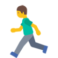 man running on platform BlobMoji