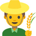man farmer on platform BlobMoji