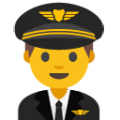 man pilot on platform BlobMoji