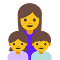 family: woman, girl, boy on platform BlobMoji