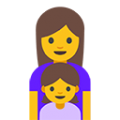 family: woman, girl on platform BlobMoji